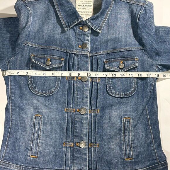 J. Crew Trucker‎ Denim Jacket Womens S Distressed Blue - Picture 4 of 9